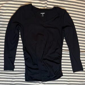 Old Navy Women's Navy Long Sleeve Maternity V-Neck Top